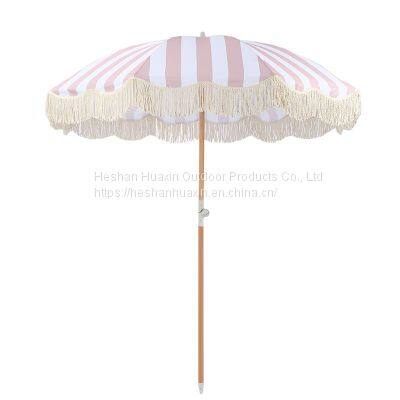 Tassel Beach Umbrella Ins Wind Swimming Pool Courtyard Umbrella 1.8m 37-inch Sunscreen Sun Umbrella Customized Advertising Umbrella Wholesale photo-5