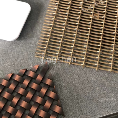Architectural Grade Stainless Steel Brass Gold-colored Decorative Woven Mesh Panels, Suitable for Cabinet Doors photo-3