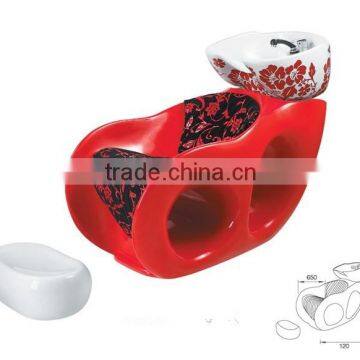 Chinese Style Pattern Reclining Hairdressing Shampoo Chair,fiberglass Washing Unit for Beauty Salon Station Shampoo Bed photo-3