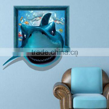 3D wall decal shark wall sticker