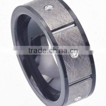 Ceramic and Tungsten 8mm TDW Diamond Band