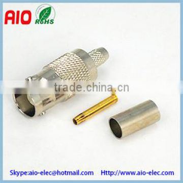 3 Piece 50 ohm BNC Female crimp Connector RG58