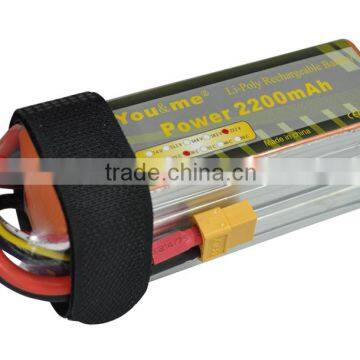 Factory direct sale 22.2V 2200mAh propel rc helicopter battery