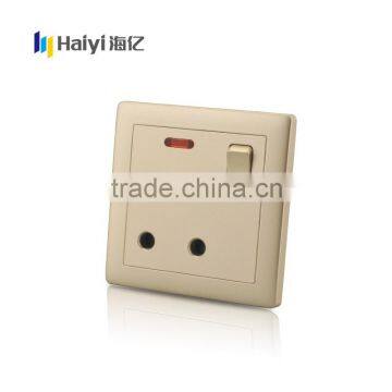 Champaign Gold Color 1 Gang 15A Wall Socket Switch Supplier's Choice photo-2