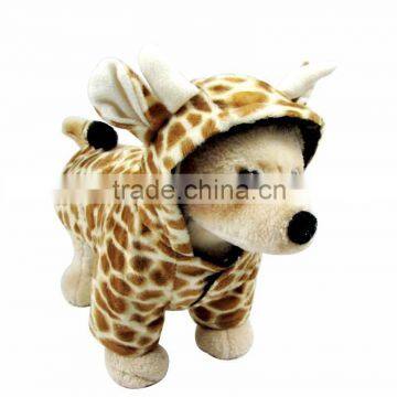 Hot Selling Autumn Winter Double Layer Velveteen Fleece Four Legs Style Leopard Pet Overcoat Dog Apparel