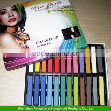 24 COLOUR HAIR CHALK KIT TEMPORARY HAIR DYE COLOUR SOFT PASTELS SALON Non-toxic