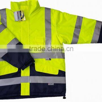 Workwear EN471 CLASS 3 Hi Vis Reflective Safety Parka jacket with hood