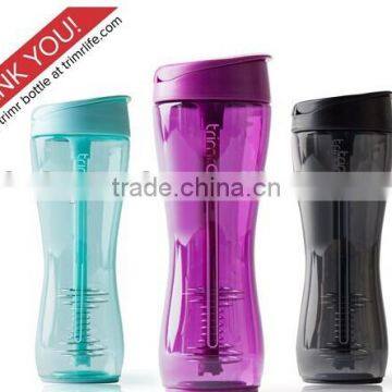 2015 Water shaker Bottle with Straw Chug Spout 24oz Mixer Protein