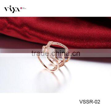 Manufacturers Wholesale 925 Sterling Silver cz Design Ring With PVD Plating photo-2