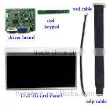 17.3" (1920 x 1080) lcd panel with Tft Display controller Kit edp interface