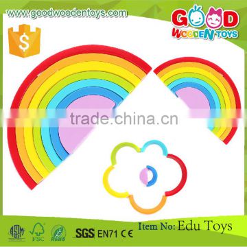 Baby Toddler 7 Piece Painted Wooden Rainbow Builder Blocks Educational Block Toy                        
                                                Quality Choice