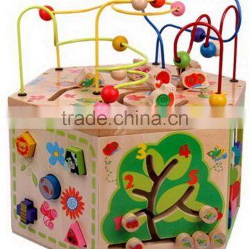 Hot Selling Activity Cube Toys OEM Educational Wooden Toys Beads for Children EZ3001-1 photo-5