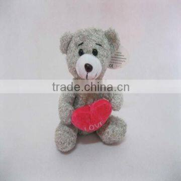 plush cute valentine bear with heart