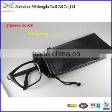 soft genuine black leather sunglasses pouch case