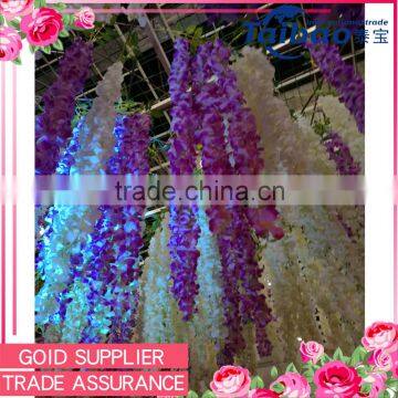 Wholesale wedding roof and wall decorative 190 cm long artificial wisteria flower                        
                                                                                Supplier's Choice