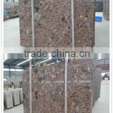 Red Pebble Stone korean marble slab for sales in xiamen