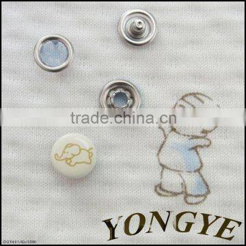 10mm custom logo brass four parts snap button for baby clothing