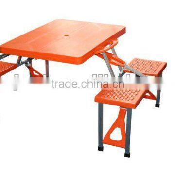 square folding plastic table and stool