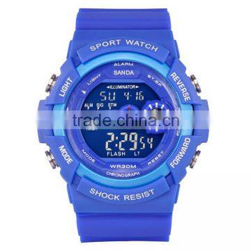 Fashion Sport Super Cool Men's Quartz Blue Men Watch With Chronograph Digital Waterproof Sports Watch