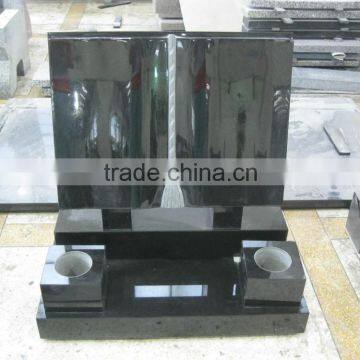 Black ganite book shape tombstone