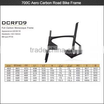 2016 ODM carbon fiber bicycle frame , 700c Road bike frame carbon