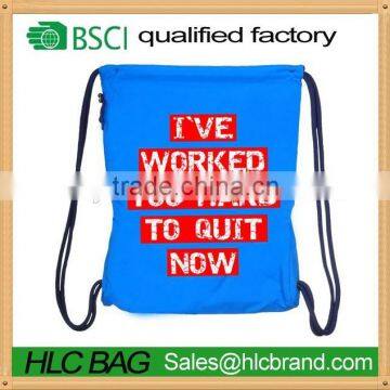 Supermarket high quality polyester pe drawstring bag