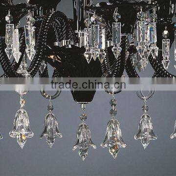 12 Bulbs Modern Black Crystal Chandelier for Dining Room photo-6