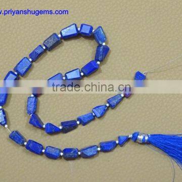 Lapis Hand made 6*10-8*12 mm Faceted Tumble shape, 16" Strand length 100% Natural gemstones