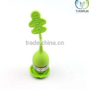 New Design Popular Gift Stainless Steel Mr.Green Shape Tea Infuser