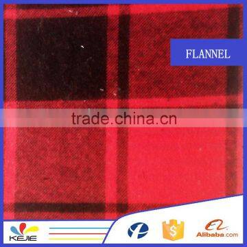 Fashion plaid 100% cotton flannel fabric for garment