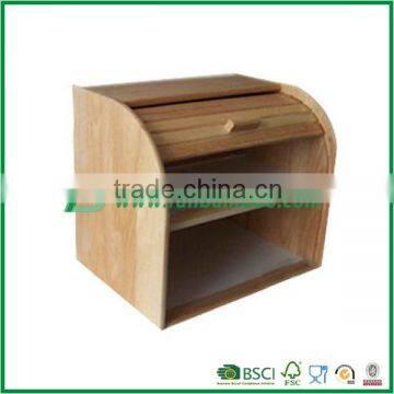 FB1-2003 Double Decker Bamboo Roll Top Bread Storage Box