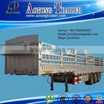 Manufacturer Aotong brand Best-selling 3 axles fence cargo semi trailer on sale