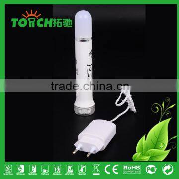 2016 New Disign Rechargeable LED Flashlights With Charger Multifunctional Camping Light Plastic Torch Light High Quality Lamp photo-3