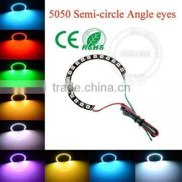 semi-circle 92/104/124/131mm multi-color rgb angel eyes 5050 smd