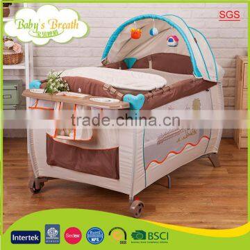 BP-02B SGS approved comfortable easy operate baby folding playpen with canopy                        
                                                Quality Choice