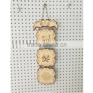 Yiwu factory supplier free customized four link wooden muslim pendant with edging