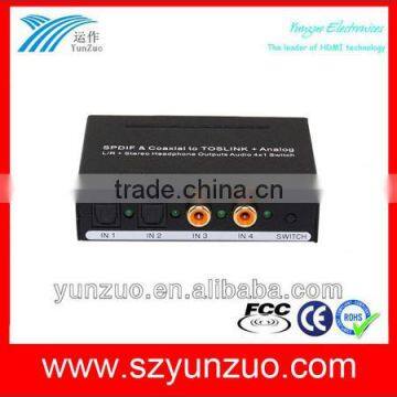 New Products Audio Switcher 4 ports SPDIF Optical Audio Switch 4x1