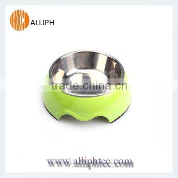 Melamine material pet feeder with stainless steel bowl