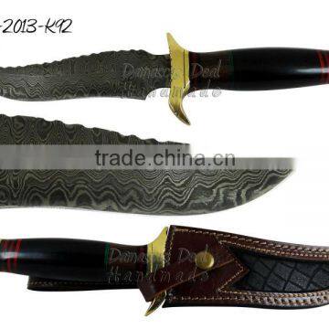 Damascus Steel Knife DD-2013-K92 Brass Guard and Pommel