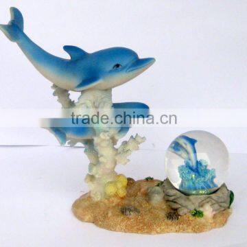 Polyresin dolphin snow globe decoration craft