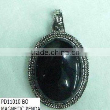 SGJGEMS PD11010 Black Semi Precious Gemstones Jewelry Pendant Necklace