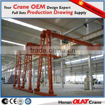 Small Mobile Semi Gantry Crane 5 ton Drawing, 10 ton Rail Mounted Gantry Crane Price 12 ton Goliath Crane for Sale