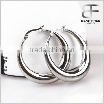 Factory Direct Price High Polished Stainless Steel Hoops Womens Mens Huggie Earrings photo-6