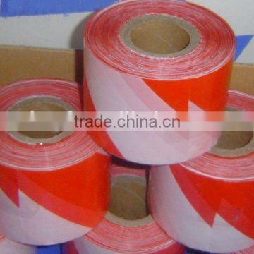 White and Red Warning Tape, Accept Logo Printing/Customized Order