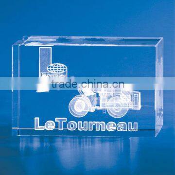 Wholesales crystal rectangle block for 3d laser engraved