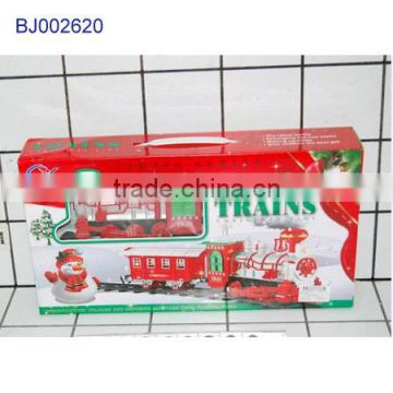 happy kids toy Christmas gift traditional plastic slot toy train with smoke