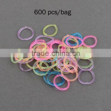 600 pcs/bag DIY Colorful Glitter Loom Refill Rubber Bands, Mixed Color(DIY-X0040)