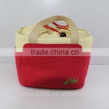 2016 New Design Cooler Bag Cotton Lunch Bag Fashion Drawstring Cooler Bag photo-2