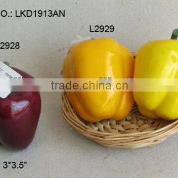 2015 Artificial vegetables Fake pimento 3*3.5" Artificial Polyfoam Weighted Pepper House Decoration