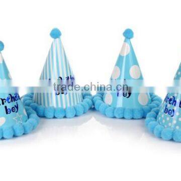 High Quality Baby Girl and Baby Boy Birthday Paper Party Cone Hat Decoration in Birthday Party